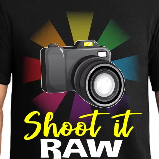 Shoot It Raw Photographer Joke Camera Photographing Funny Gift Pajama Set