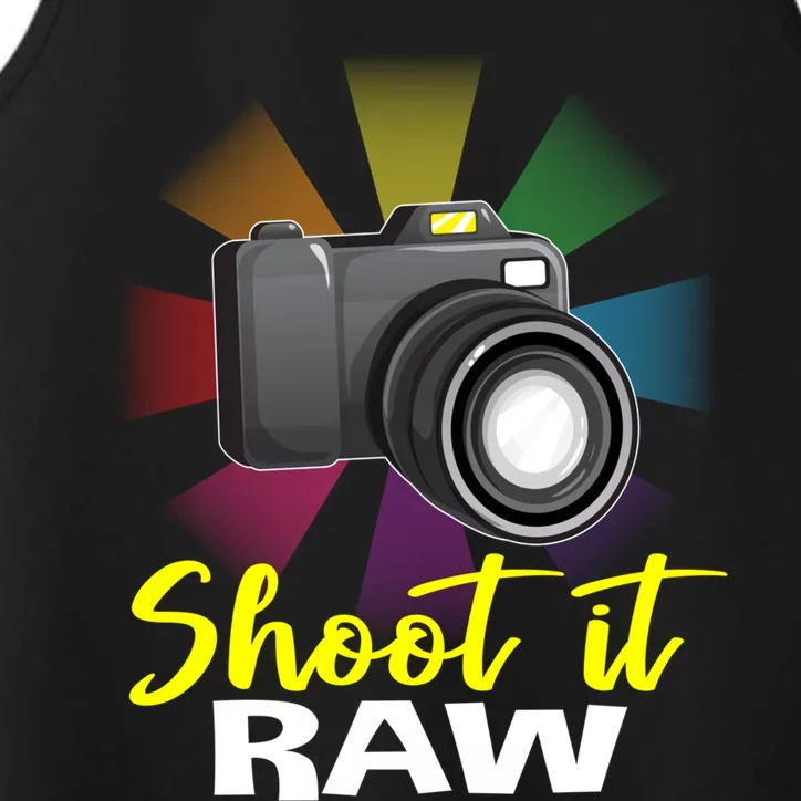 Shoot It Raw Photographer Joke Camera Photographing Funny Gift Performance Tank