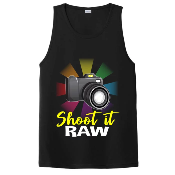 Shoot It Raw Photographer Joke Camera Photographing Funny Gift Performance Tank