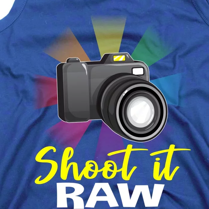 Shoot It Raw Photographer Joke Camera Photographing Funny Gift Tank Top