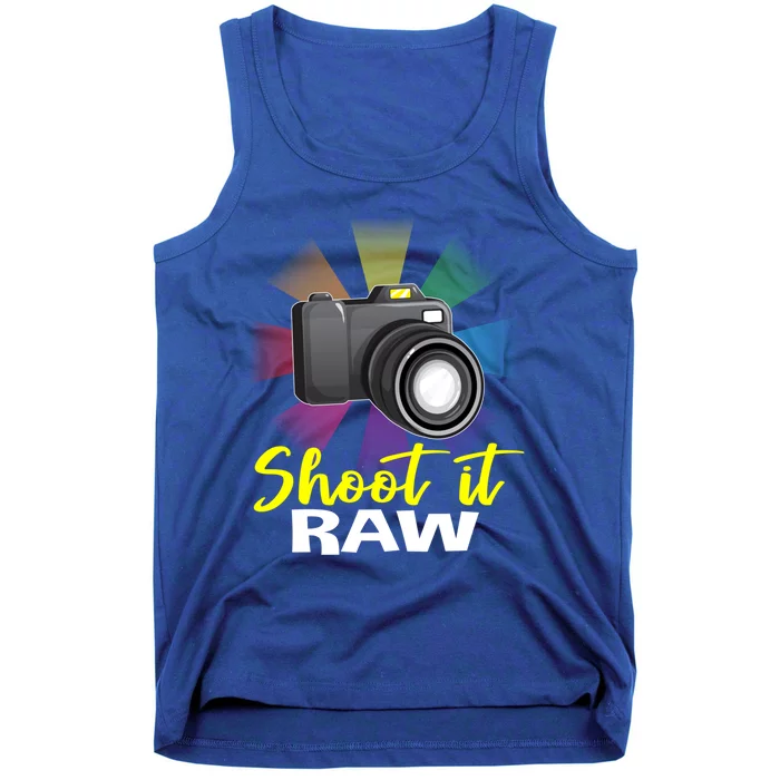 Shoot It Raw Photographer Joke Camera Photographing Funny Gift Tank Top