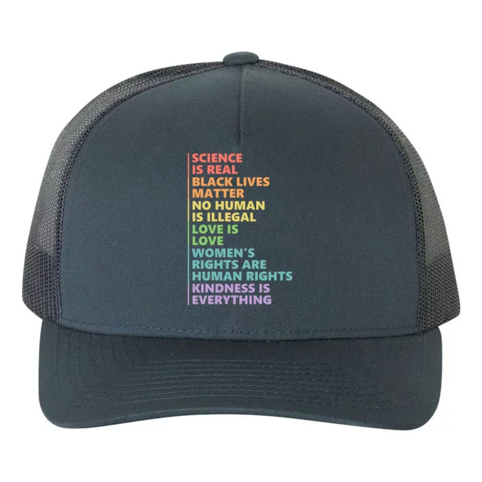 Science Is Real Black Lives Matter Rainbow Lgbt Pride Blm Gift Yupoong Adult 5-Panel Trucker Hat