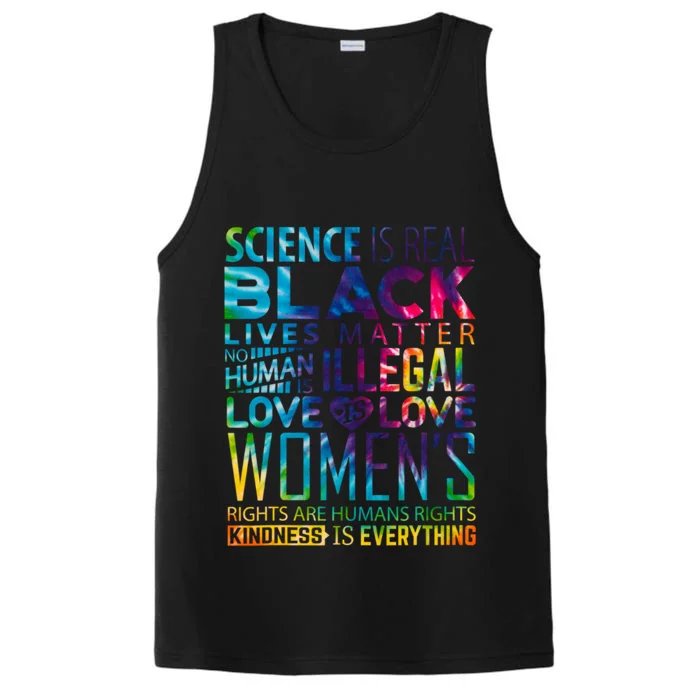 Science Is Real Black Lives Matter Rainbow Lgbt Pride Blm Gift Performance Tank