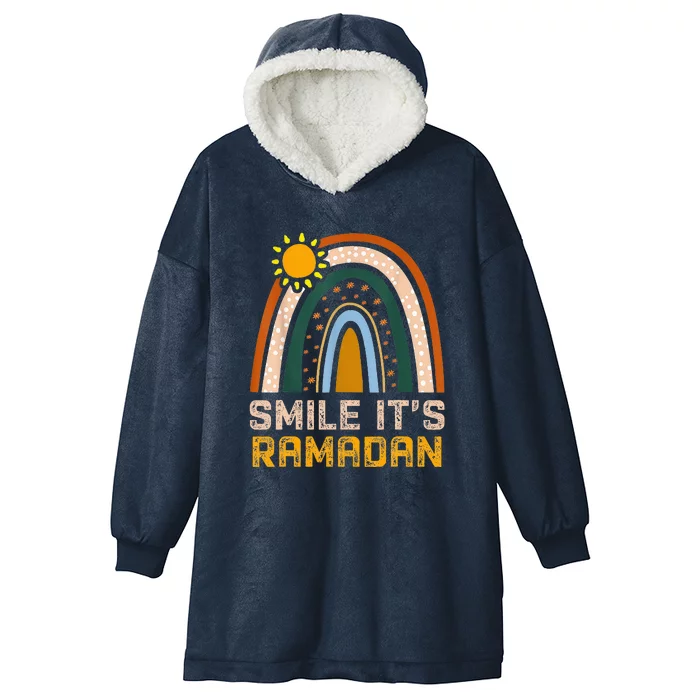 Smile Its Ramadan Muslim Eid Mubarak Islamic Ramadan Hooded Wearable Blanket