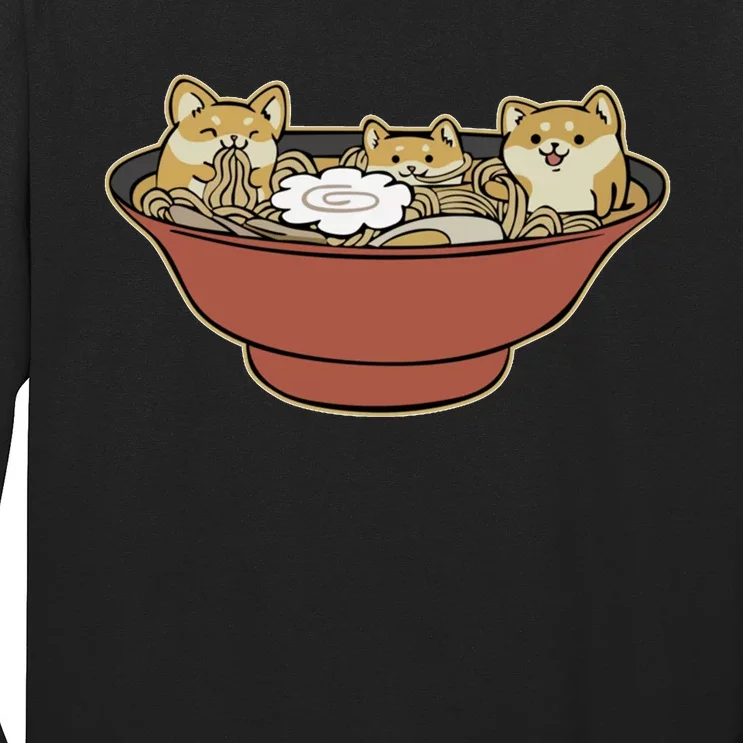 Shiba Inu Ramen Bowl Cute Japanese Kawaii Dog Ramen Lovers Long Sleeve Shirt