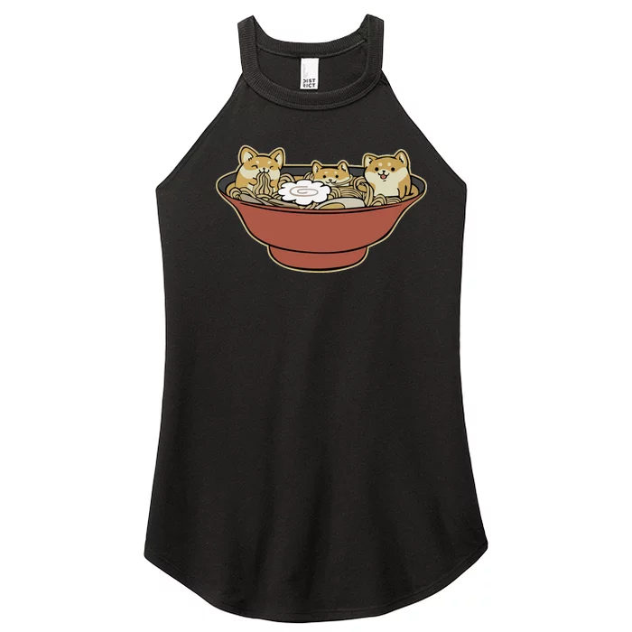 Shiba Inu Ramen Bowl Cute Japanese Kawaii Dog Ramen Lovers Women’s Perfect Tri Rocker Tank