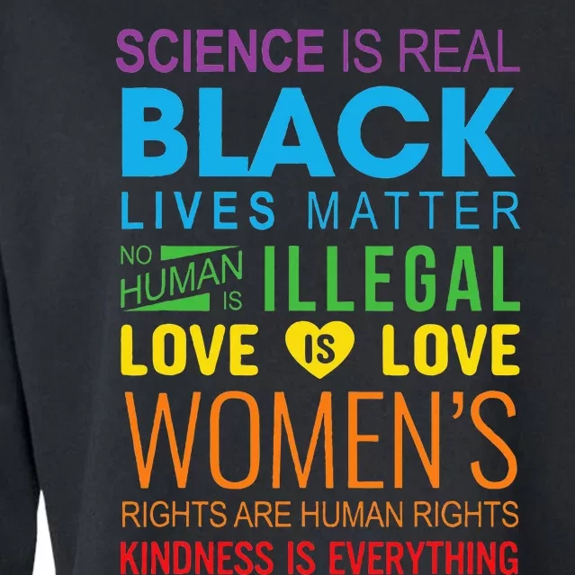 Science Is Real Black Lives Matter Love Is Love Lgbtq Ally Cropped Pullover Crew