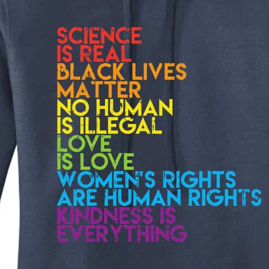 Science Is Real Black Lives Matter Rainbow Lgbt Pride Blm Women's Pullover Hoodie