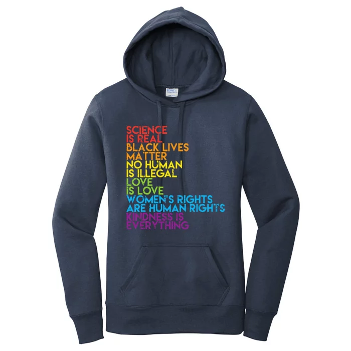 Science Is Real Black Lives Matter Rainbow Lgbt Pride Blm Women's Pullover Hoodie