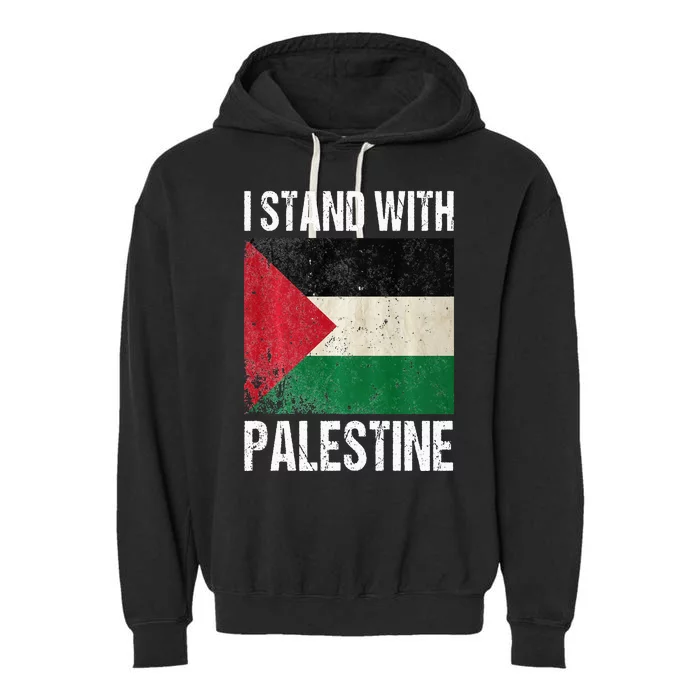 support i stand with palestine free palestine flag arabic Garment-Dyed Fleece Hoodie