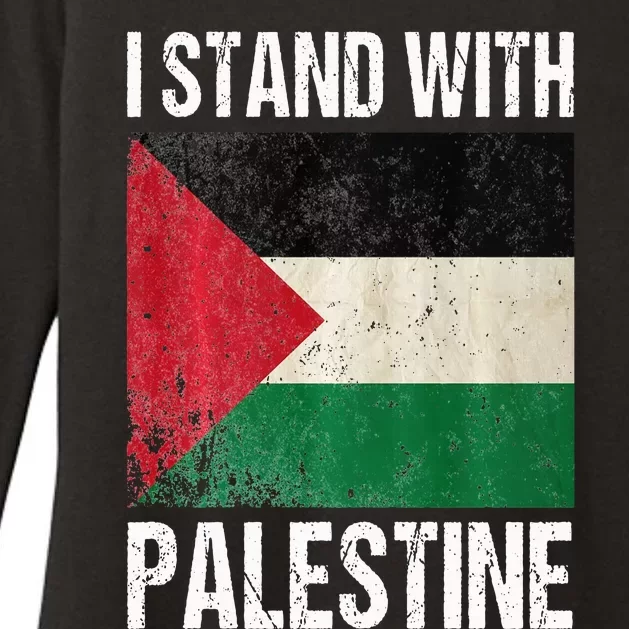 support i stand with palestine free palestine flag arabic Womens CVC Long Sleeve Shirt