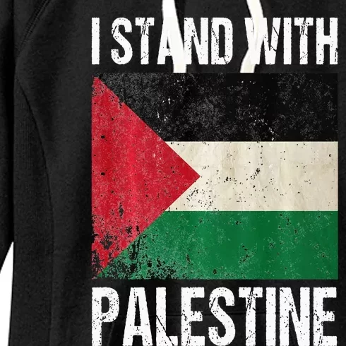 support i stand with palestine free palestine flag arabic Women's Fleece Hoodie