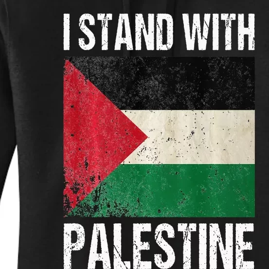 support i stand with palestine free palestine flag arabic Women's Pullover Hoodie