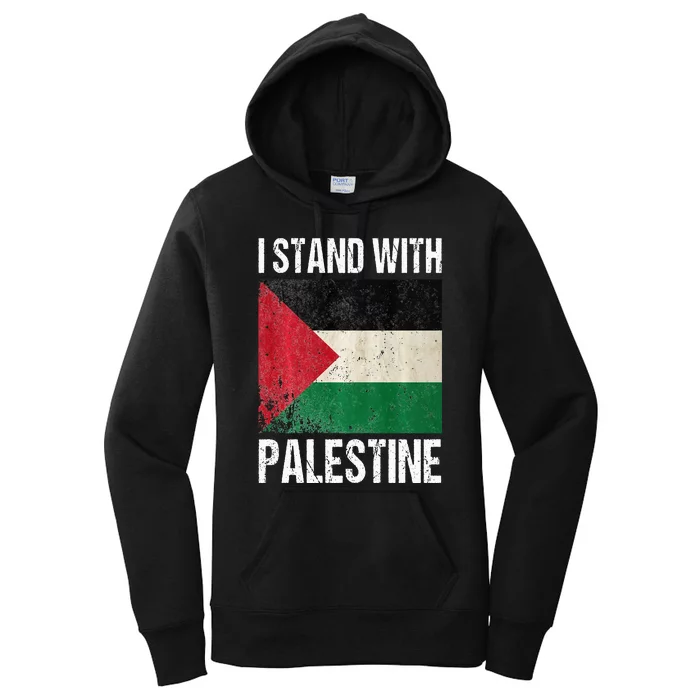 support i stand with palestine free palestine flag arabic Women's Pullover Hoodie