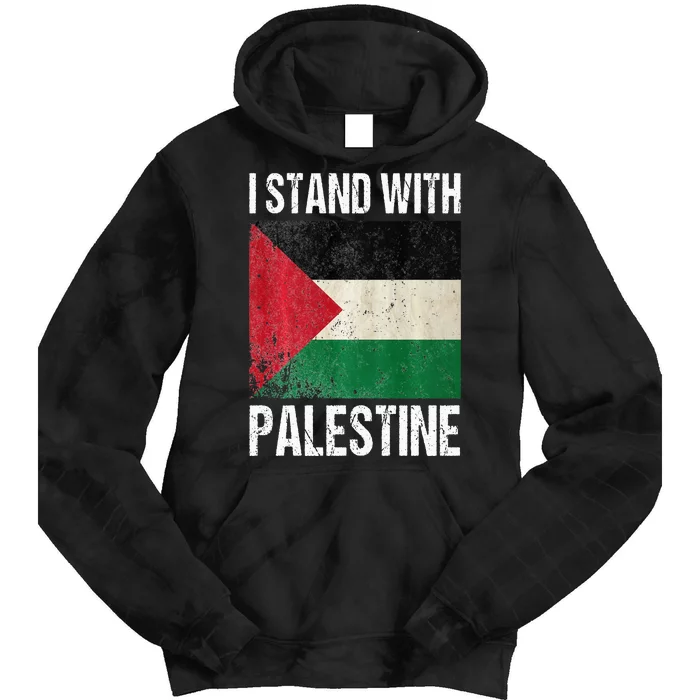 support i stand with palestine free palestine flag arabic Tie Dye Hoodie