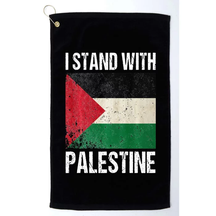 support i stand with palestine free palestine flag arabic Platinum Collection Golf Towel