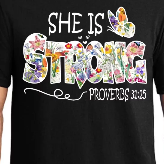 She Is Strong Proverbs 31:25 Bible Verse Pajama Set