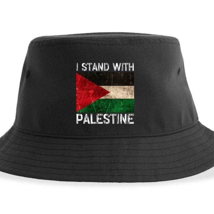 Support I Stand With Palestine Free Palestine Flag Arabic Sustainable Bucket Hat