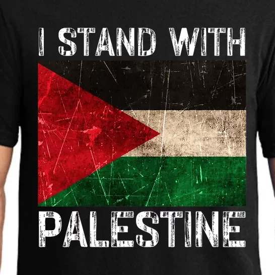 Support I Stand With Palestine Free Palestine Flag Arabic Pajama Set