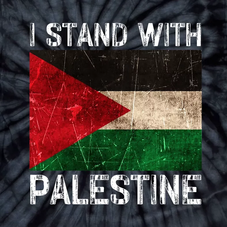 Support I Stand With Palestine Free Palestine Flag Arabic Tie-Dye T-Shirt