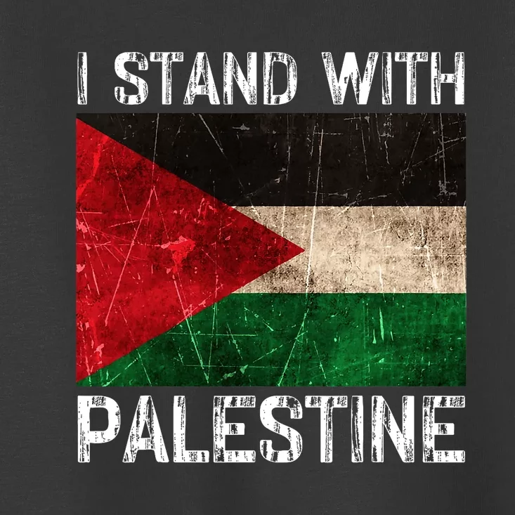 Support I Stand With Palestine Free Palestine Flag Arabic Toddler T-Shirt