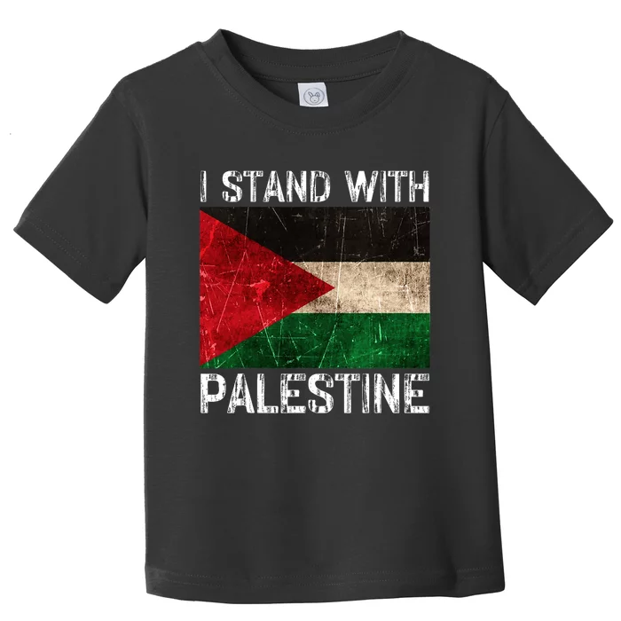 Support I Stand With Palestine Free Palestine Flag Arabic Toddler T-Shirt