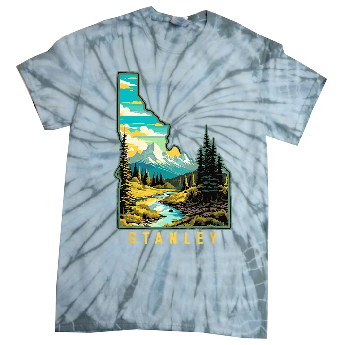 Stanley Idaho State Outdoor Nature Graphic Tie-Dye T-Shirt