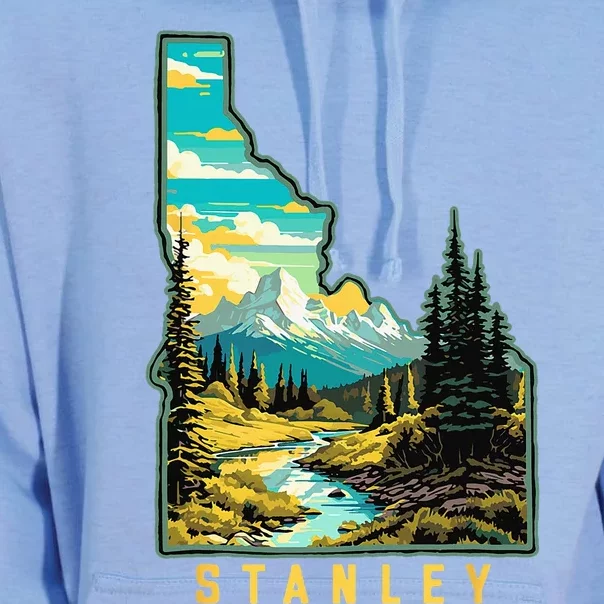 Stanley Idaho State Outdoor Nature Graphic Unisex Surf Hoodie