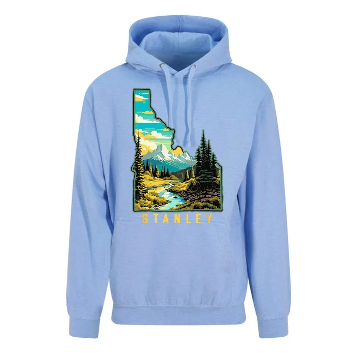 Stanley Idaho State Outdoor Nature Graphic Unisex Surf Hoodie