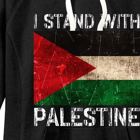 Support I Stand With Palestine Free Palestine Flag Women's Fleece Hoodie