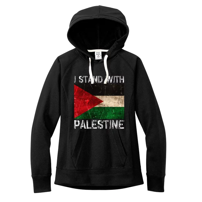 Support I Stand With Palestine Free Palestine Flag Women's Fleece Hoodie