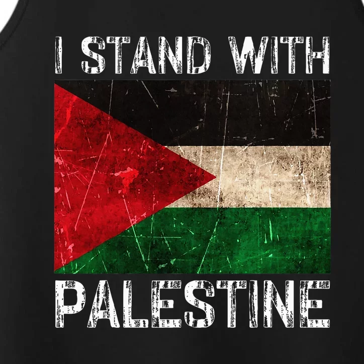 Support I Stand With Palestine Free Palestine Flag Performance Tank