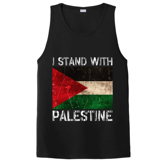 Support I Stand With Palestine Free Palestine Flag Performance Tank