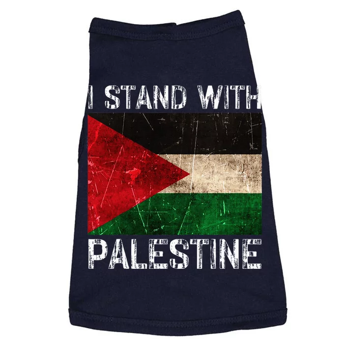 Support I Stand With Palestine Free Palestine Flag Doggie Tank