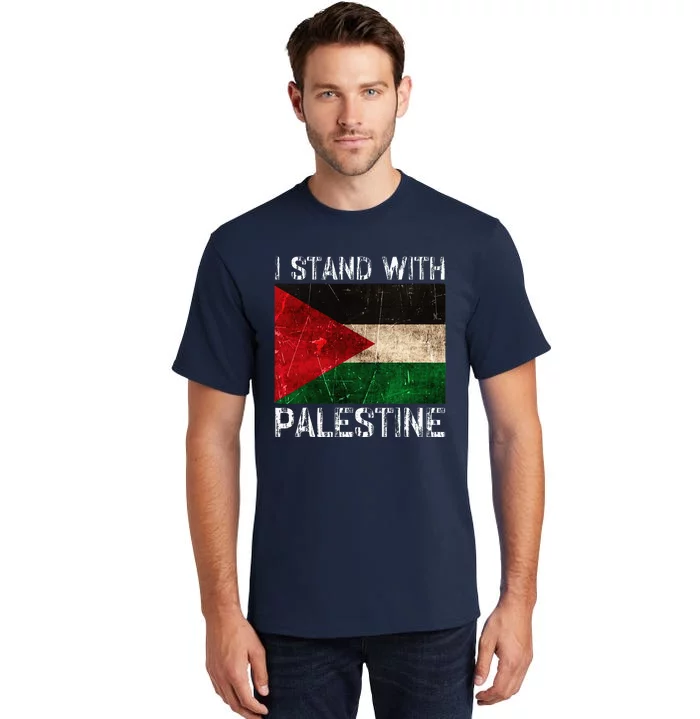 Support I Stand With Palestine Free Palestine Flag Tall T-Shirt