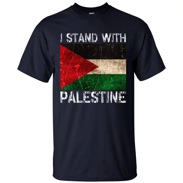 Support I Stand With Palestine Free Palestine Flag Tall T-Shirt