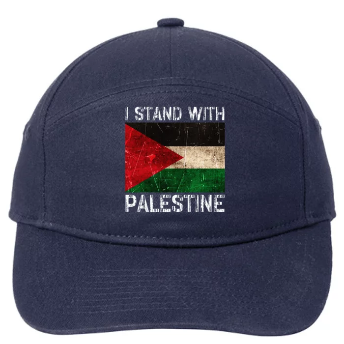 Support I Stand With Palestine Free Palestine Flag 7-Panel Snapback Hat