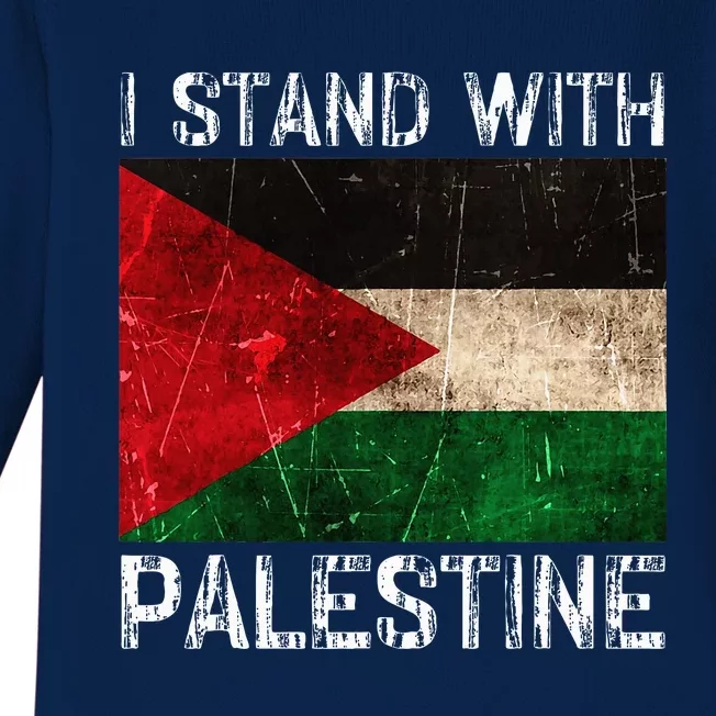 Support I Stand With Palestine Free Palestine Flag Baby Long Sleeve Bodysuit