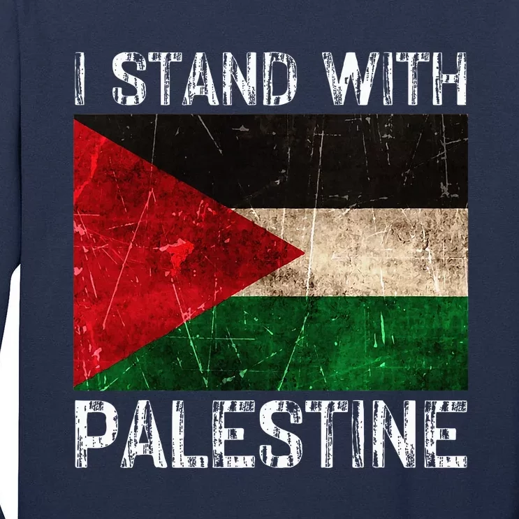 Support I Stand With Palestine Free Palestine Flag Tall Long Sleeve T-Shirt