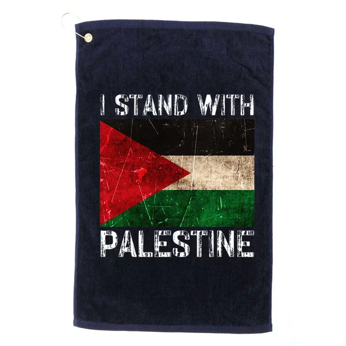 Support I Stand With Palestine Free Palestine Flag Platinum Collection Golf Towel