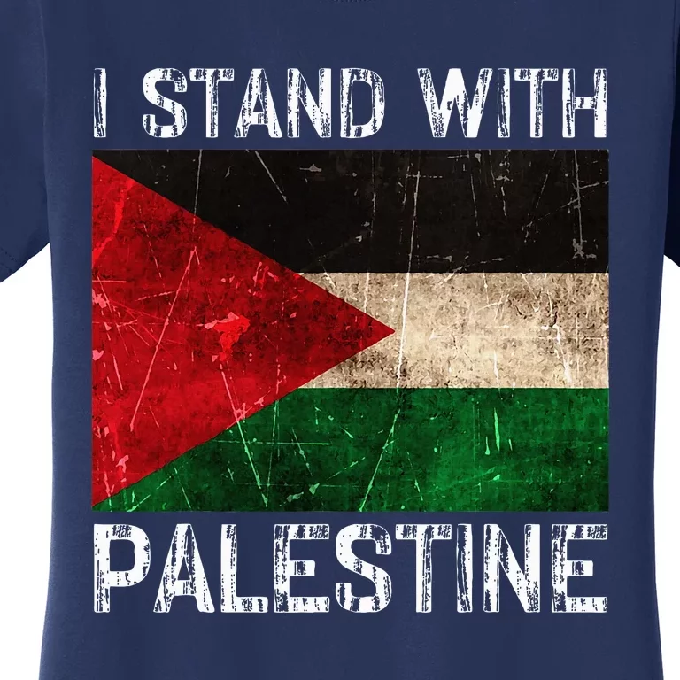 Support I Stand With Palestine Free Palestine Flag Women's T-Shirt