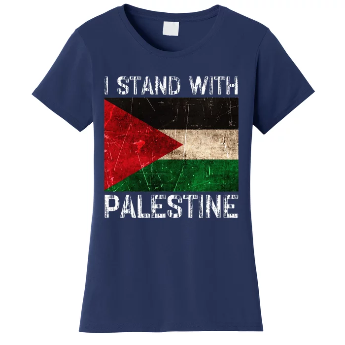 Support I Stand With Palestine Free Palestine Flag Women's T-Shirt