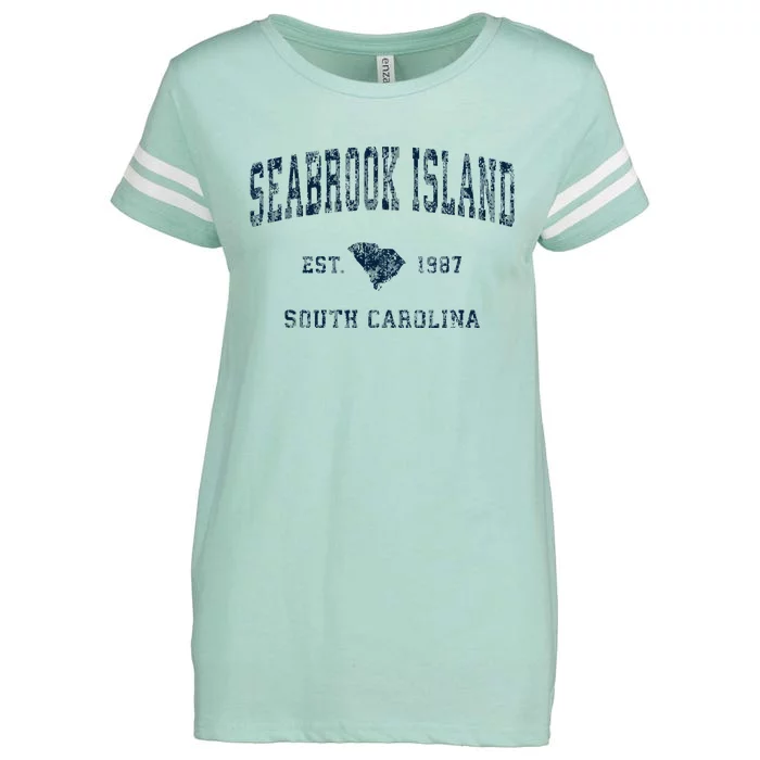 Seabrook Island South Carolina Sc Vintage Sports Enza Ladies Jersey Football T-Shirt