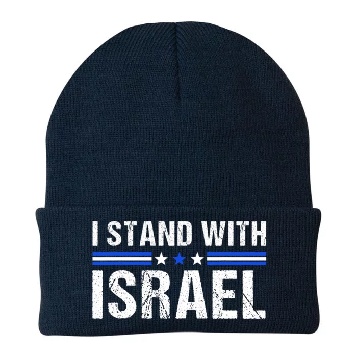 Support I Stand With Israel Jewish Heritage Israeli Flag Knit Cap Winter Beanie