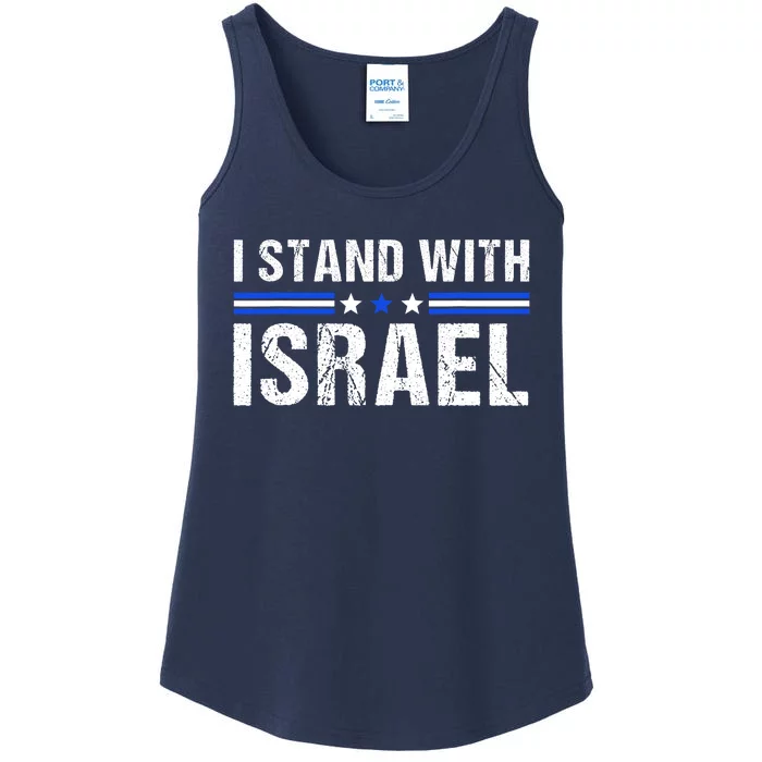 Support I Stand With Israel Jewish Heritage Israeli Flag Ladies Essential Tank