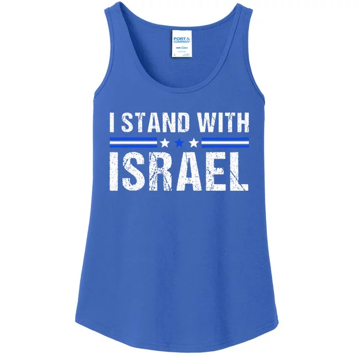 Support I Stand With Israel Jewish Heritage Israeli Flag Ladies Essential Tank