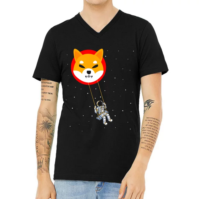 Shiba Inu Swing Army Cryptocurrency Token Doge V-Neck T-Shirt