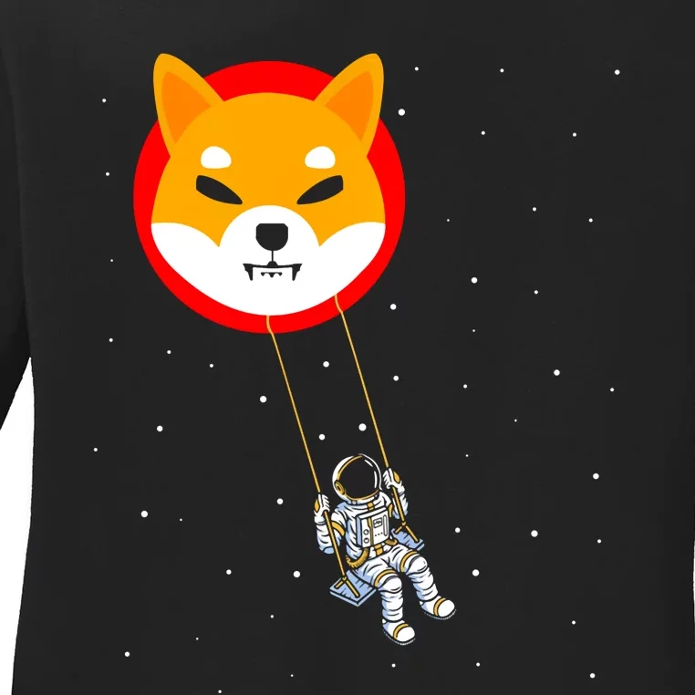 Shiba Inu Swing Army Cryptocurrency Token Doge Ladies Long Sleeve Shirt