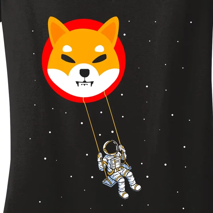 Shiba Inu Swing Army Cryptocurrency Token Doge Women's V-Neck T-Shirt