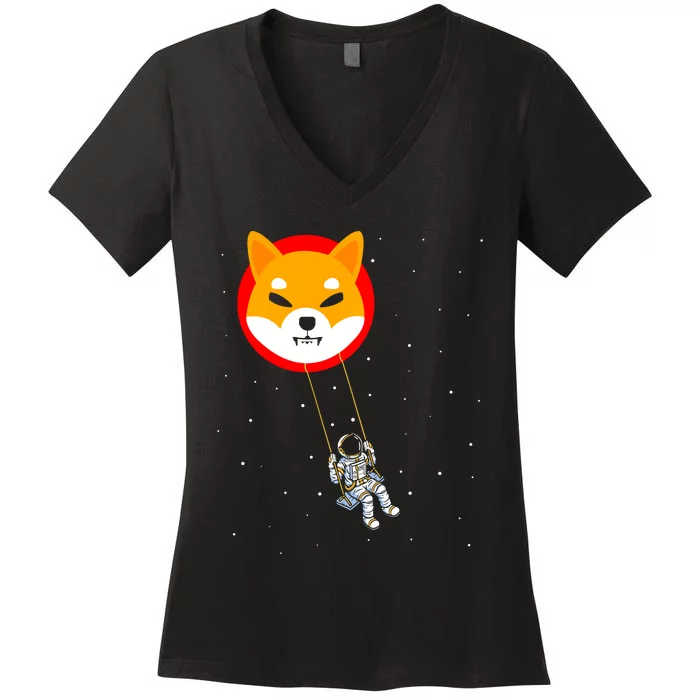 Shiba Inu Swing Army Cryptocurrency Token Doge Women's V-Neck T-Shirt